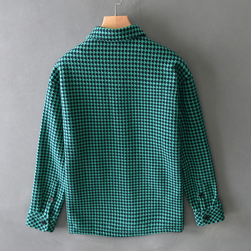 Rustikale Jacke mit Hahnentrittmuster