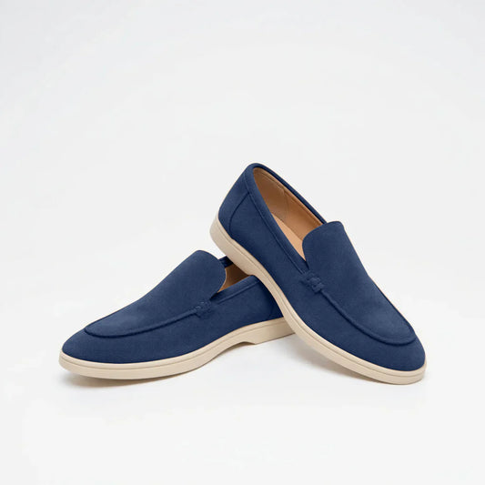 MONACO Old Money Suede Loafers Navy