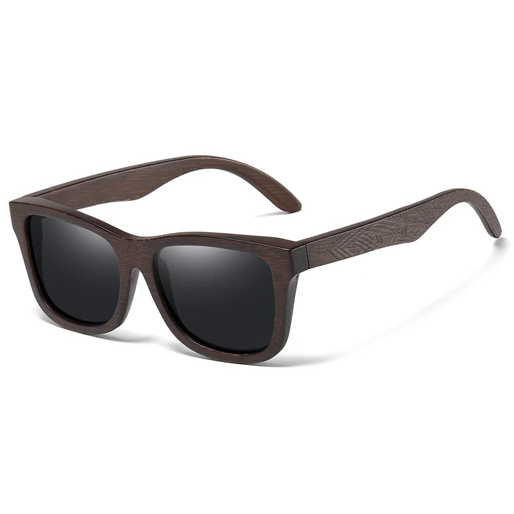 Polarized Bamboo Engraved Sunglasses